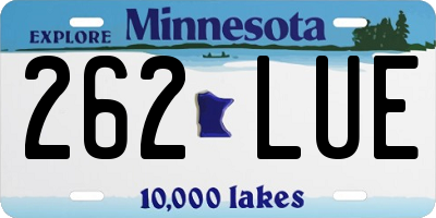MN license plate 262LUE