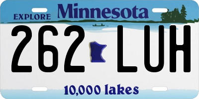 MN license plate 262LUH