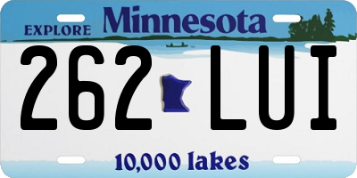 MN license plate 262LUI