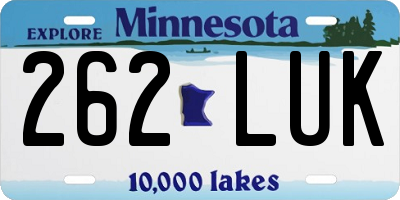 MN license plate 262LUK
