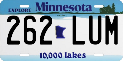 MN license plate 262LUM