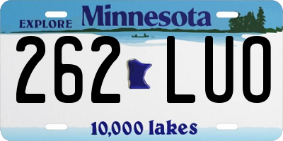 MN license plate 262LUO