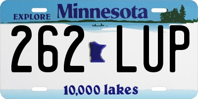 MN license plate 262LUP
