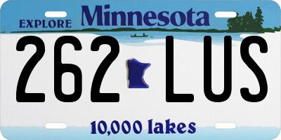 MN license plate 262LUS