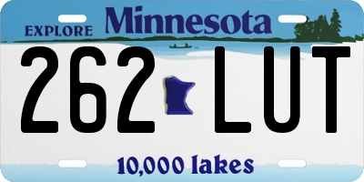 MN license plate 262LUT