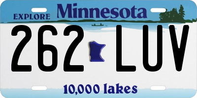 MN license plate 262LUV
