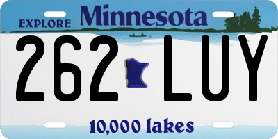 MN license plate 262LUY