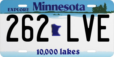 MN license plate 262LVE