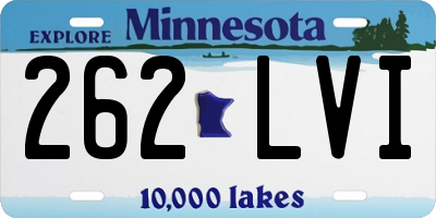 MN license plate 262LVI