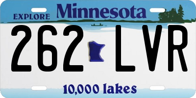 MN license plate 262LVR
