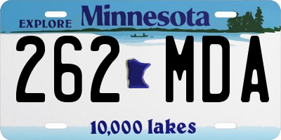 MN license plate 262MDA