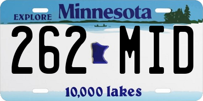 MN license plate 262MID