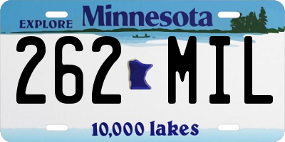 MN license plate 262MIL