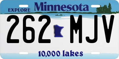 MN license plate 262MJV