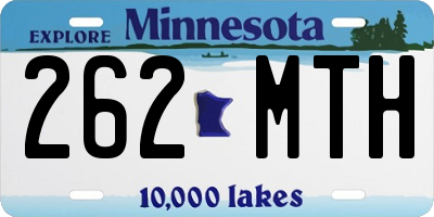 MN license plate 262MTH