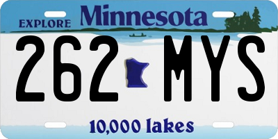 MN license plate 262MYS