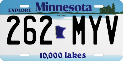 MN license plate 262MYV