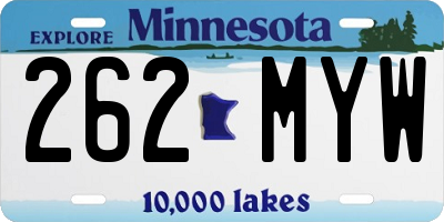MN license plate 262MYW