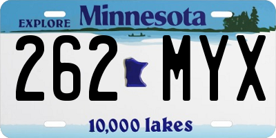 MN license plate 262MYX