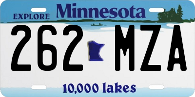 MN license plate 262MZA