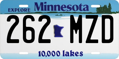 MN license plate 262MZD