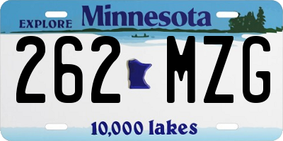 MN license plate 262MZG