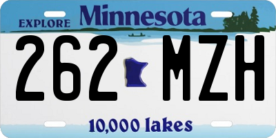 MN license plate 262MZH