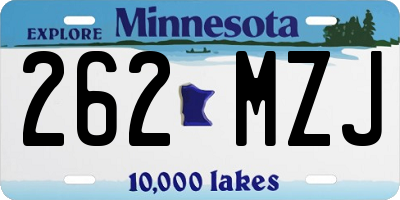 MN license plate 262MZJ