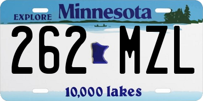 MN license plate 262MZL