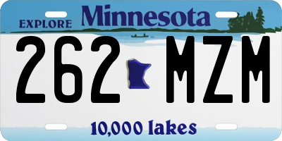 MN license plate 262MZM