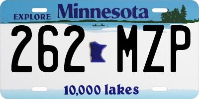MN license plate 262MZP