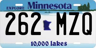 MN license plate 262MZQ