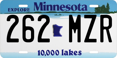 MN license plate 262MZR