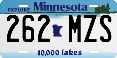 MN license plate 262MZS