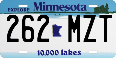 MN license plate 262MZT