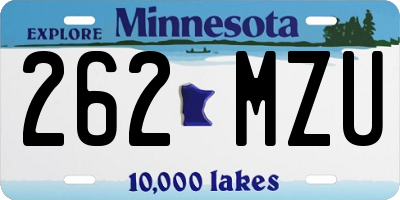 MN license plate 262MZU