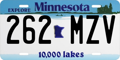 MN license plate 262MZV