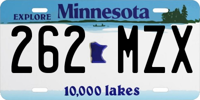 MN license plate 262MZX
