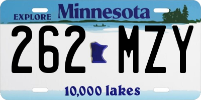 MN license plate 262MZY