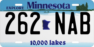 MN license plate 262NAB