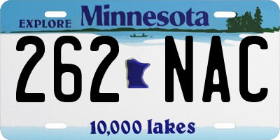 MN license plate 262NAC