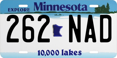 MN license plate 262NAD