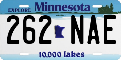 MN license plate 262NAE