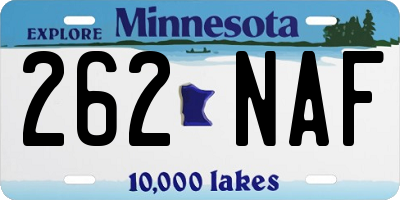 MN license plate 262NAF