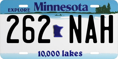 MN license plate 262NAH