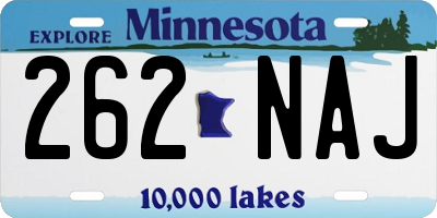 MN license plate 262NAJ