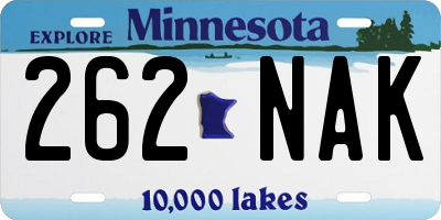 MN license plate 262NAK