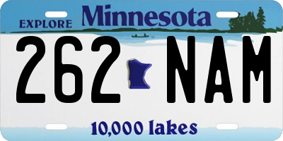 MN license plate 262NAM