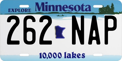 MN license plate 262NAP