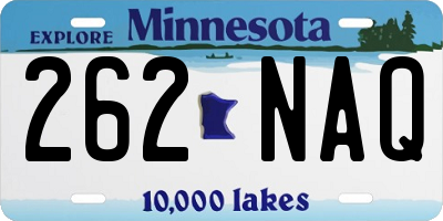 MN license plate 262NAQ